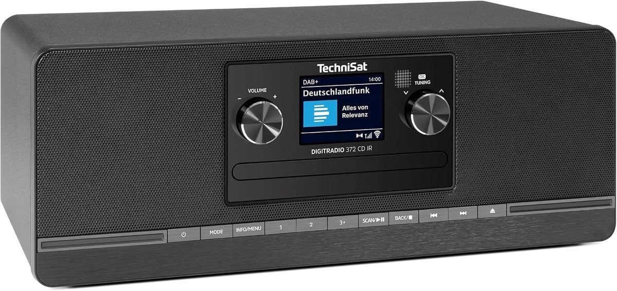 TechniSat DIGITRADIO 372 CD IR - WiFi, Bluetooth, USB, 10 W, Negro, App y Mando a Distancia, Despertador, Salida Auriculares, AUX, Pantalla a Color